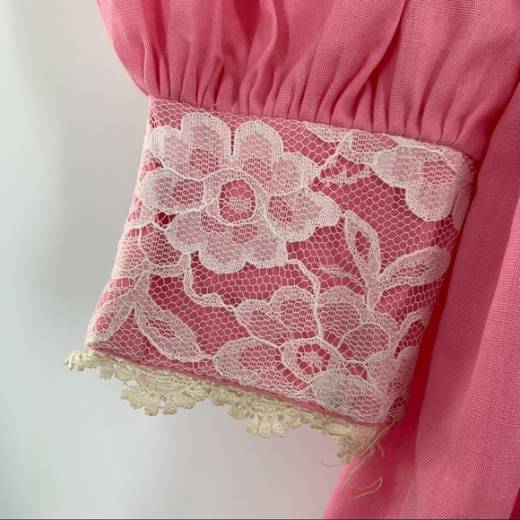 Vintage Mini World Girls Dress Size 6 Pink Ruffle Long Sleeves Party Full Circle - Picture 7 of 15